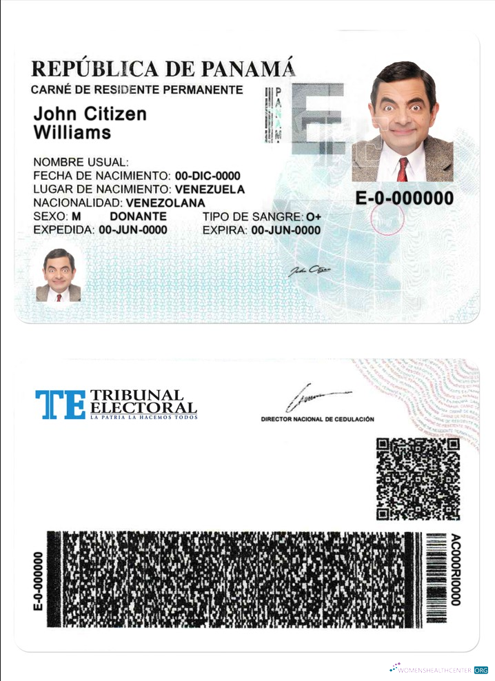 Download PANAMA resident permit Photoshop template